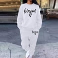 thumbnail image 2 of Wangmeiwg Women's Sweatshirts Women's Trousers Suit Stylish Comfortable Loose Hoodie and Sweatpants Set for Casual Loungewear White M, 2 of 4