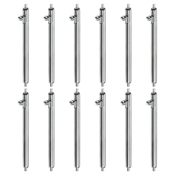 12 piezas de pasadores de reloj de acero inoxidable de 23 mm con liberación rápida y diámetro de 1.8 mm