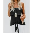 thumbnail image 3 of Sherrylily Women Ruffle Tie Front Chiffon Shirts Strapless Tiered Tube Tops, 3 of 4