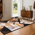 thumbnail image 3 of Toyoso 3x5 Modern Geometric Area Rug, Brown and Grey Abstract Rug, Medium Machine Washable Non-Slip Accent Mat, 0.25 inch Low Pile Stain Resistant Rug for Hallway and Bedroom, 3 of 7
