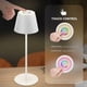 thumbnail image 2 of Lámpara de mesa LED inalámbrica recargable, luz blanca cálida y RGB, regulable al tacto, protección IP54, lámpara Nomad para interior/exterior, altura 38 cm (A, blanco, paquete de 2), 2 of 5