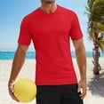thumbnail image 2 of Razzly Men's Athletic T-Shirts for Outdoor Sports - Short Sleeve UPF 50+ Quick Drying Swim Shirt Rash Guard for Summer Activities(Red,4XL), 2 of 5