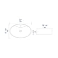 thumbnail image 3 of Pemberly Row White 22" Oval Above Mount Ceramic Sink with Faucet Hole, 3 of 5