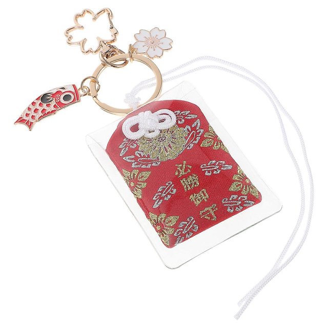Japanese Keychain Cherry Blossoms Carp Keychain Luck Charm Key Ring Key Bag Decor