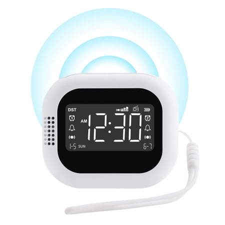 Multifunctional Digital Vibrating Alarm Clock with White Noise Machine Bed Shaker Portable Travel Sleep Sound Speaker Dual Alarms Desktop Timer 12/24H DST Weekday for Heavy Sleepers