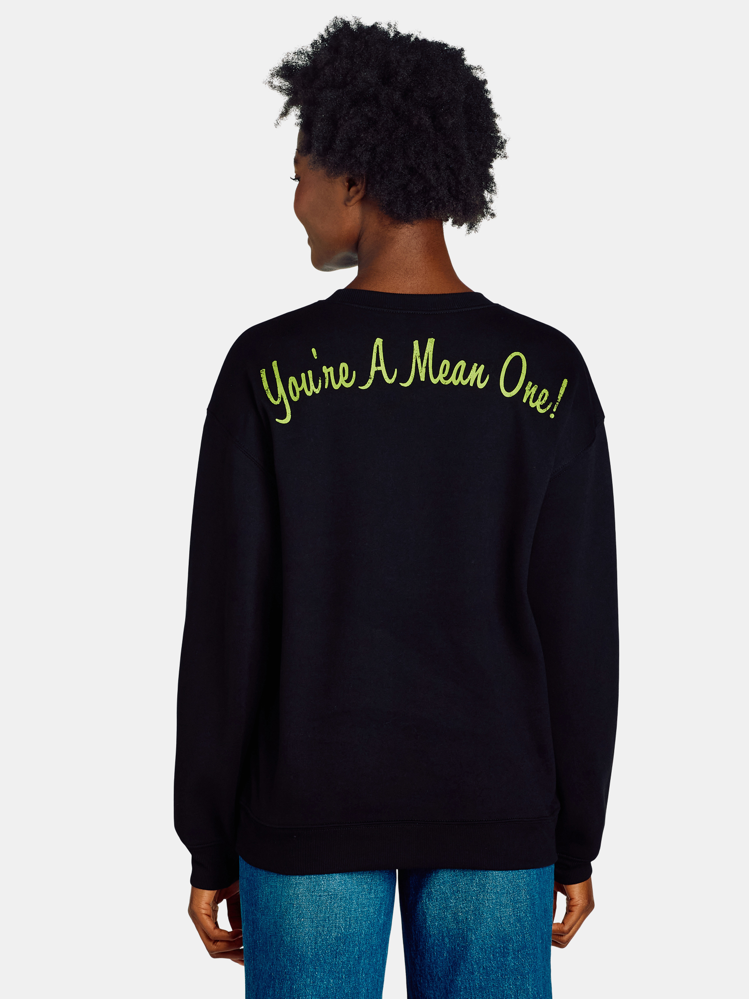 Dr. Seuss Women’s Grinch Front and Back Graphic Sweatshirt, Sizes XXS-XXL