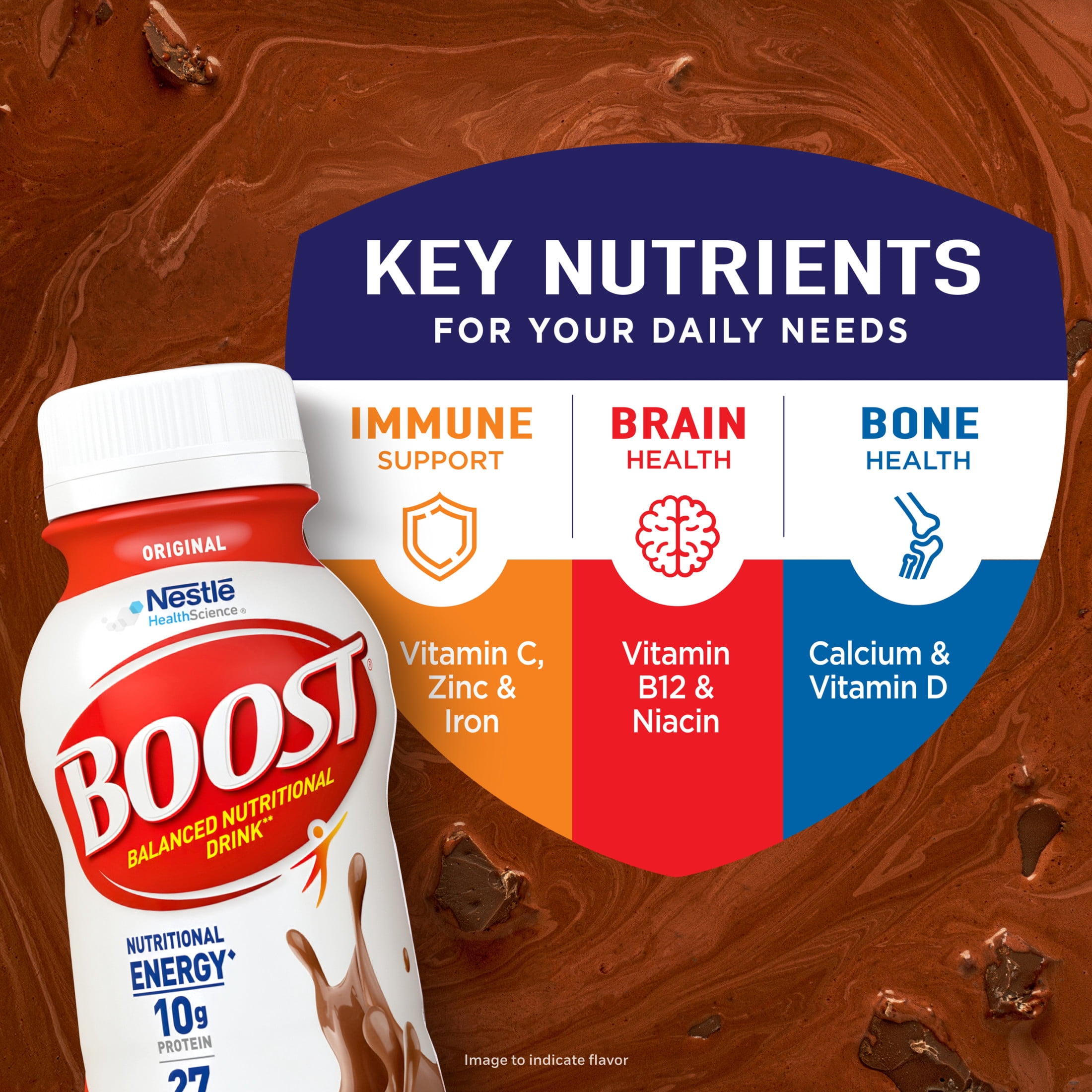 BOOST Original Balanced Nutritional Drink Protein Shakes, Rich Chocolate, 8 fl oz, 24 Pack
