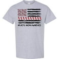 thumbnail image 3 of Inktastic Aplastic Anemia Awareness Red and White Ribbons and Flag T-Shirt, 3 of 5