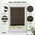 thumbnail image 4 of PowerSellerUSA Cordless Window Blinds, Privacy & Room Darkening 2" Slats Faux Wood Mini Blind, Anti-UV Window Treatment, Mahogany Plantation Blind, 39" Width x 64" Length, (Fits windows 23" - 74"), 4 of 9
