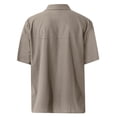 thumbnail image 5 of Mens Bowling Shirts Hawaiian Shirt Big and Tall Retro Button Up Vintage Guayabera Camp Shirt Khaki L, 5 of 5