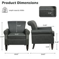 thumbnail image 2 of DREAMSIDEA Faux Leather Accent Chair Upholstered Armchair Morden Comfy Living Room Sofa Chair, Black, 2 of 6