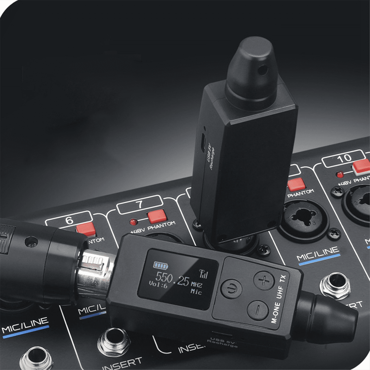 UHF Wireless Microphone Converter Transmitter Receiver for Dynamic Microphone Guitar Receiver Wireless Adapter