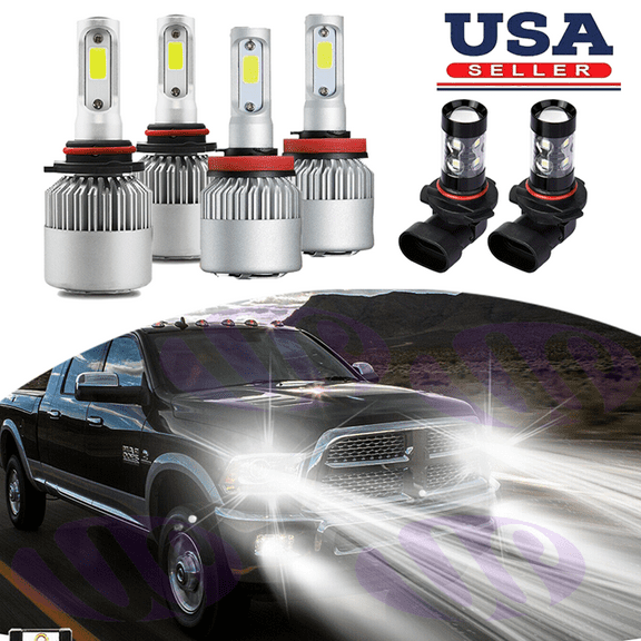 6x LED Headlight Bulb Fog Light For Dodge Ram 1500 2500 3500 4500 5500 2009-2017