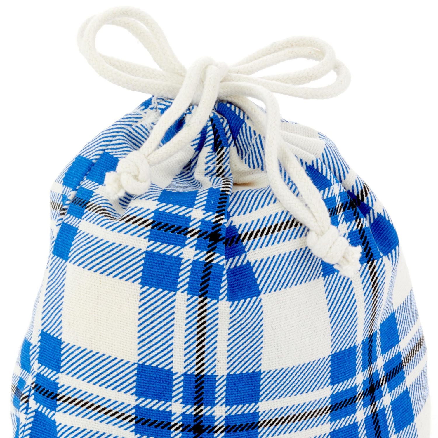 Sacs-cadeaux de 10 po, en tissu avec cordon, Hallmark (3 sacs à motif écossais : Rouge, bleu, vert) pour la Saint-Valentin, les fêtes, les cadeaux de pendaison de crémaillère