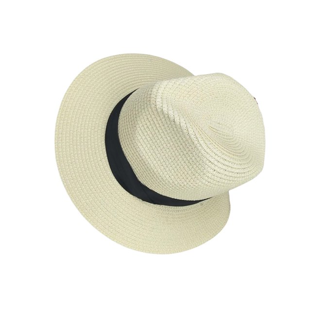 Jumpingount Sombrero para el sol Sombrero de bombín Accesorio de ropa Transpirable Niños Adultos Sombrero de verano Sombrero de paja Sombrero de pescador Sombreros Leche blanca Jumpingount AP012011-03