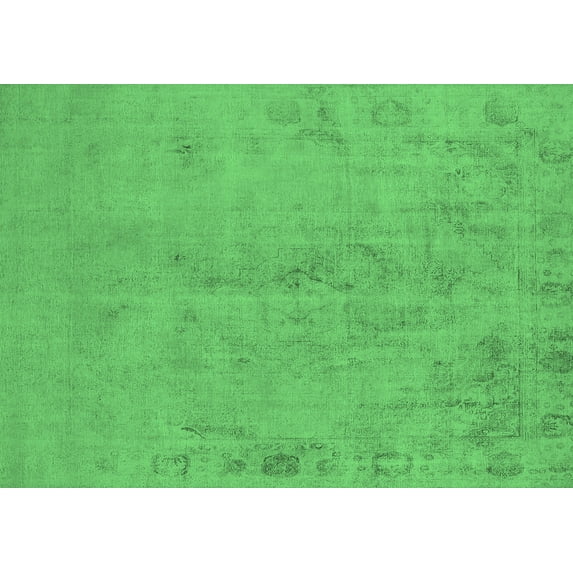 Ahgly Company Indoor Rectangle Oriental Emerald Green Industrial Area Rugs, 3' x 5'