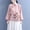 Pink, variant on Dolkfu Green Women'S Tops Boho Mock Neck Button Long Sleeve Blouses & Tops Cotton Blend Embroidered Floral Retro Vintage Tops Green,L