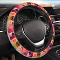 thumbnail image 5 of Gaeub Colorful Dog Cat Collage Breathable Stretch Elastic Steering Wheel Cover, Cool in Summer and Warm in Winter, Universal 15 inch, 5 of 6