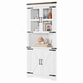 thumbnail image 2 of TROPOW Tall Corner Storage Cabinet, Bathroom Floor Storage Cabinet with Doors and Adjustable Shelves, Freestanding Tall Cabinet Organizer for Bathroom, Kitchen, Living Room, 2 of 9