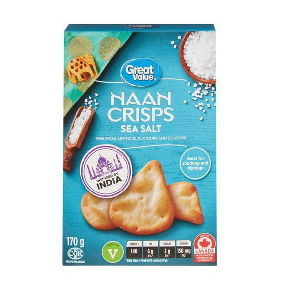 Great Value Sea Salt Naan Crisps, 170 g