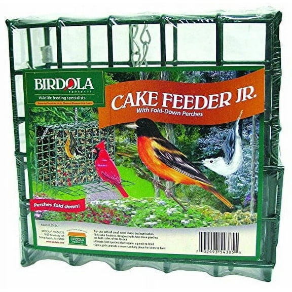 Birdola Small Bird Cake Feeder with Fold Down Perches