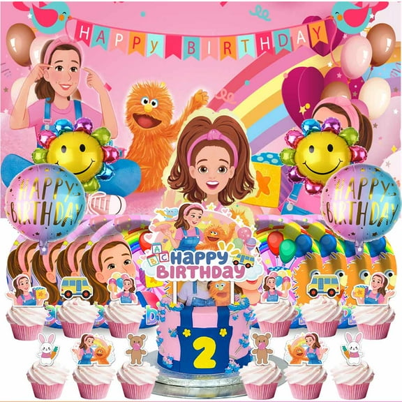 Ms Rachel Party Supplies Decor Tableware Backdrop Banner Cake Topper Balloons Birthday Decorations
