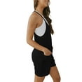 thumbnail image 4 of ADREAMLY Women Sling Short Jumpsuit Summer Racerback Sleeveless Romper with Pockets, 4 of 8