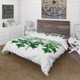 thumbnail image 1 of Designart 'Vintage Green Leaves Plants II' Juego de Funda Nórdica Tradicional, 1 of 5
