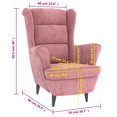 thumbnail image 5 of vidaXL Armchair Pink Velvet, 5 of 5
