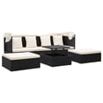 thumbnail image 2 of vidaXL Garden Lounge Bed with Roof Black Poly Rattan, 2 of 5