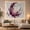 Plum Crescent Moon, variant on Pampas Grass and Wildflowers Against a Sunset in Hills, Dreamy Boho for Nature Lovers, Botanical Wall Decor, Housewarming Gift, Tapestry Wall Hanging for Living Room and Dorm