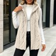 thumbnail image 2 of Winter Vest Fleece for Women Plus Size Cozy Warm Fuzzy Hooded Sleeveless Jackets Lightweight Casual Leisure Zipper Waistcoat Outerwear with Pockets, 2 of 8
