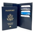 thumbnail image 2 of RFID Blocking Leather Passport Cover ID Credit Card Holder Bifold Card Wallet, 2 of 9