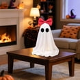 thumbnail image 4 of Halloween LED Figurine Lamp Tabletop Decor, Cute Ghost Night Light Desk Ornament With Warm Glow Resin Statue, Battery Powered Decorative Light For Home Bedroom Shelf Party Decoration, 4 of 6