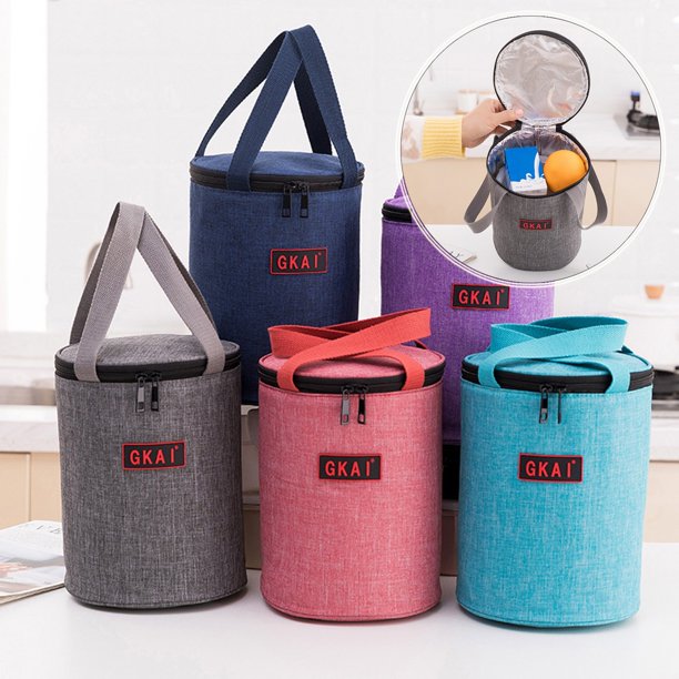 Ganfancp Catiónico Fácil Cilindro Portátil Aislado Bolsa Bento Bolsa Fiambrera, Bolsa de Comida Portátil a Prueba de Agua Bolsa de Picnic Liquidación 1*Bolsa de Almacenamiento