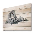 thumbnail image 2 of Designart 'Minimalistic Landscape of Forest and Mountains' Modern Print on Natural Pine Wood, 2 of 5