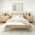 thumbnail image 2 of Plank+Beam Duo Solid Wood Queen Bed Frame with Panel Headboard , No Box Spring Needed, Blonde, 2 of 6