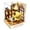 QT-037 Leisurely Moment + Scissors + Tweezers, variant on DIY Miniature Greenhouse Kit - Flower Garden Corner 3D Wooden Puzzle with LED Light & Dust Cover, Tiny House Model for Adults to Build, Nature-Themed Creative Gift for Women 14+