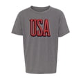 thumbnail image 2 of Youth USA Patriot T-shirts, 4th of July Shirts, Kids Graphic Tees - Heather Grey MH200YPATRIOT S24 S, 2 of 3