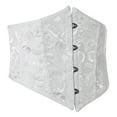 thumbnail image 7 of Fiaer Corset Womens Brocade Underbust Boned Bustier Waist Jacquard Cincher for Halloween Christmas Party White XS, 7 of 7