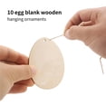 thumbnail image 4 of De Adornos De Huevo Sin Terminar De Madera, Colgantes Colgantes De Pascua En Blanco Para Decoración Del Hogar10 Uds. Speravity HA014432-00, 4 of 6