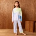 thumbnail image 2 of CPNG Girls Sleepwear Set Tie Dye Crewneck Long Sleeve Top and Matching Pants Soft Comfy Loungewear 2 Piece Set, 2 of 4