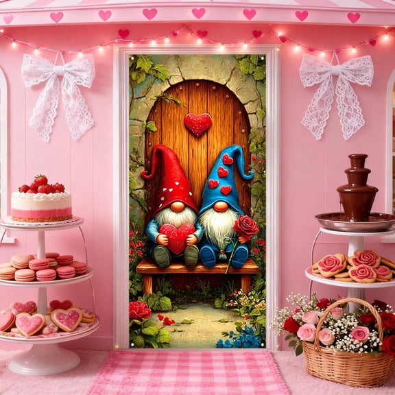 Upgraded 35 X 72 In Valentines Day Door Cover Valentines Day Door Curtain Valentines Day Door And Wall Decoration Festival Party Decoration Q