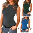thumbnail image 4 of Minnieouse Chaleco Casual apretado Color sólido cintura alta Tanktop playa vacaciones baile sin mangas camisa adolescentes verano Top ropa Prendas para la parte del cuerpo Gris XXL Minnieouse AP011123-05, 4 of 6