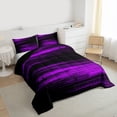 thumbnail image 3 of Homewish Geometric Line Pattern Bedding Comforter Set,Pixel Stripes Pattern Twin Comforter Sets,Black Purple Bedding Set For Teens,Luxury Bedroom Decor Reversible,2-Piece, 3 of 8