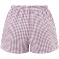 thumbnail image 3 of Women Pajamas Shorts Y2k Plaid Elastic Waist Boxer Pj Bottoms Casual Lounge Sleep Shorts, 3 of 7