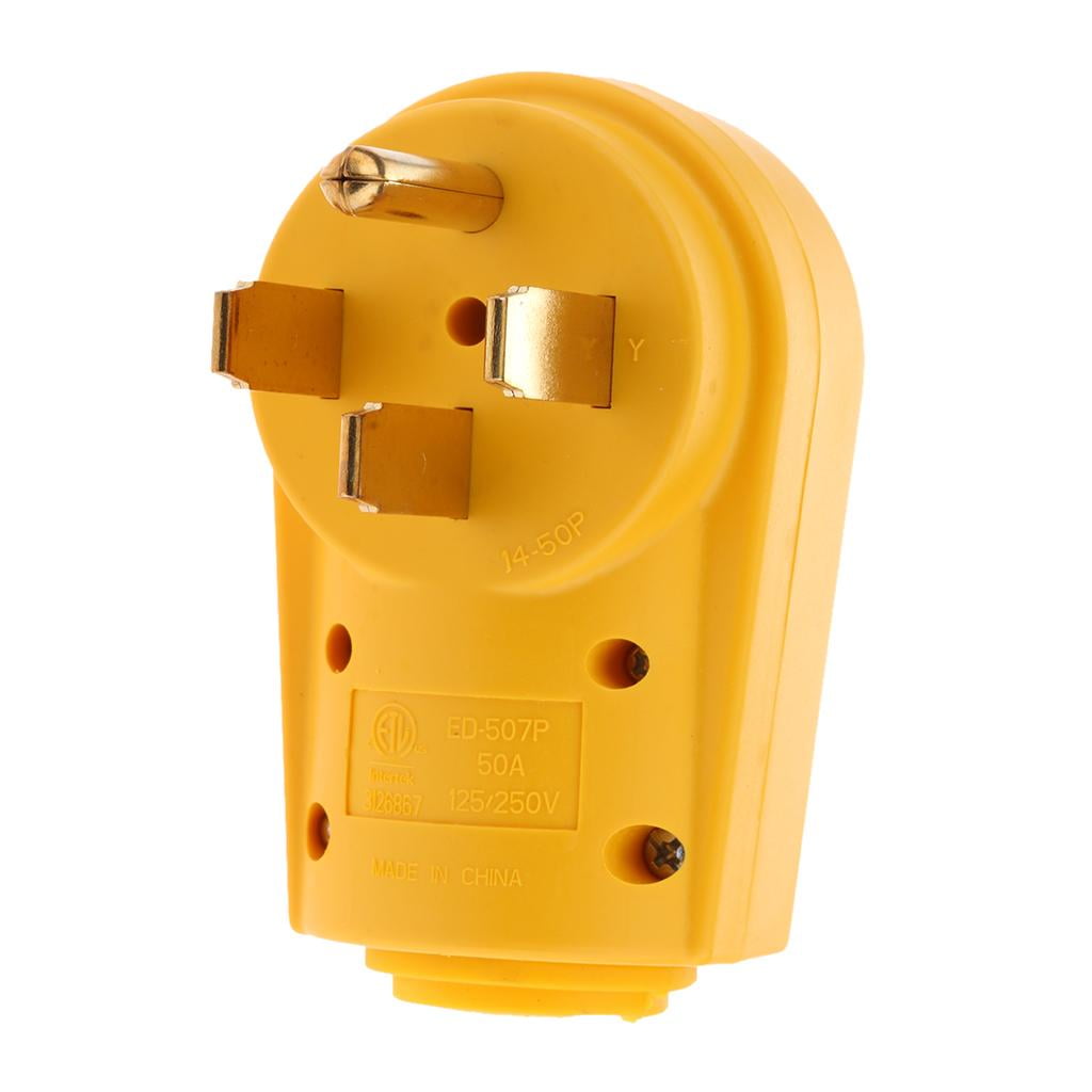 250Volts Male Replacement Plug Heavy Duty with Ergonomic Grip Handle RV 50 Amp 125 
