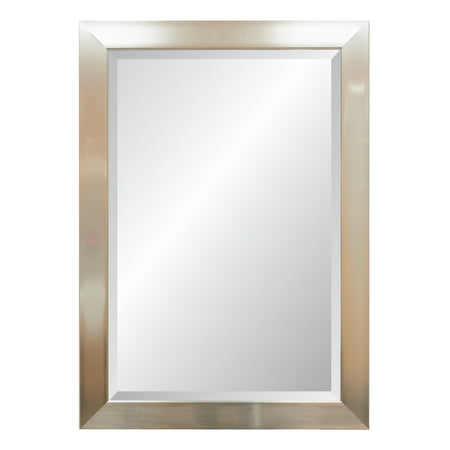 Vibe Rectangular, Beveled, Silver Frame Wall Mirror