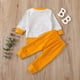 thumbnail image 5 of Gibobby Conjunto para bebé niña Niño Bebé Niñas Otoño Invierno Ropa Color Bloque Manga Larga Sudadera Tops Joggers Pantalones Conjunto(Amarillo,3-4 Años), 5 of 5