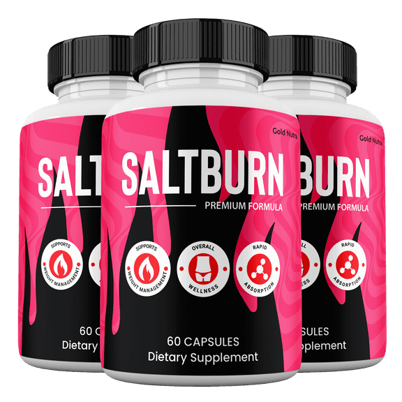 SaltBurn Capsules, Maximum Strength All Natural Formula, Salt Burn Pills Supplement, 60 Capsules per Bottle (3 Pack)
